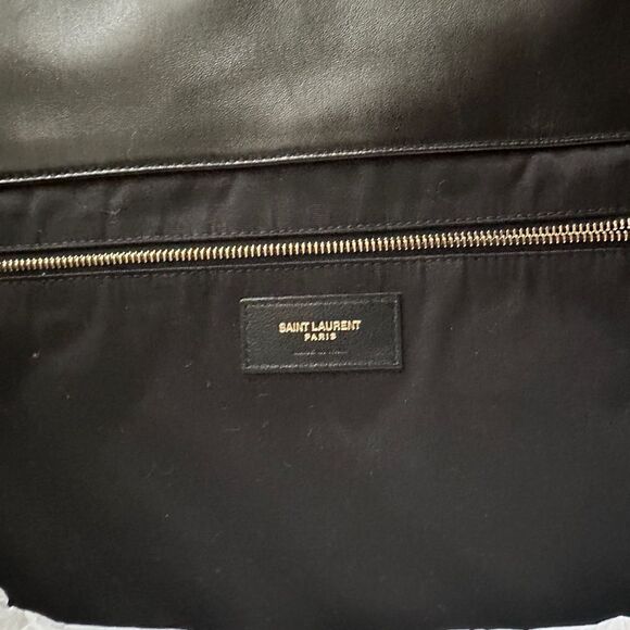 YSL, Saint Laurent iCare Tote Bag and Pouch, Black Quilted Leather - Picture 9 of 14